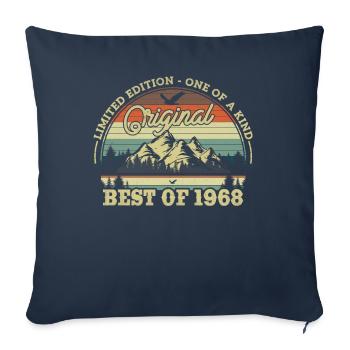 Vintage 1968 Birthday Gift 2023 - Sofa pillowcase 17,3'' x 17,3'' (45 x 45 cm) - navy - Front
