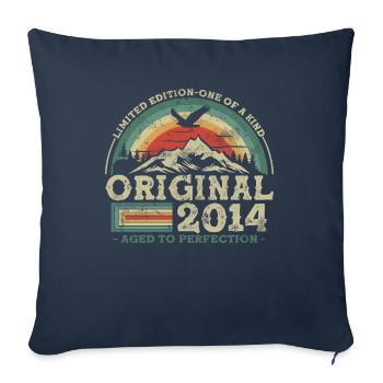 Geschenk Geburtstag 2014 - Housse de coussin décorative 45 x 45 cm - bleu marine - Devant
