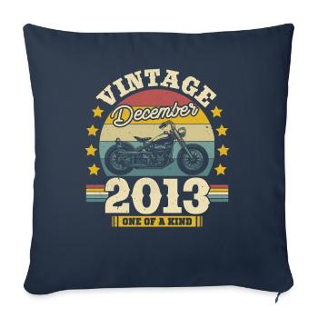 Millésime Décembre 2013 10 ans - Housse de coussin décorative 45 x 45 cm - bleu marine - Devant