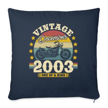 Vintage Dezember 2003 20 Jahre - Housse de coussin décorative 45 x 45 cm - bleu marine - Devant