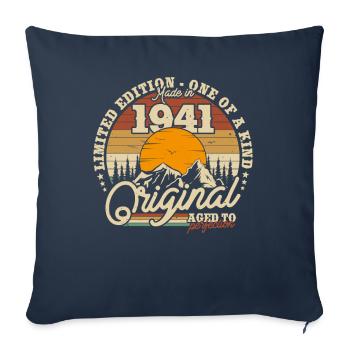 Cadeau d’anniversaire vintage 1941 rétro 82/83 ans - Housse de coussin décorative 45 x 45 cm - bleu marine - Devant