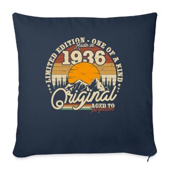 Cadeau d’anniversaire vintage et rétro 1936 87/88 - Housse de coussin décorative 45 x 45 cm - bleu marine - Devant