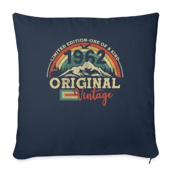 Né 1962 - Millésime 61/62 ans - Housse de coussin décorative 45 x 45 cm - bleu marine - Devant