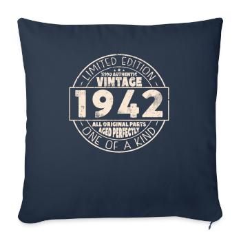Cadeau Millésime 1942, 81/82 Années - Housse de coussin décorative 45 x 45 cm - bleu marine - Devant