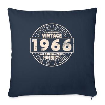 Cadeau 1966 Millésime 57/58 Années - Housse de coussin décorative 45 x 45 cm - bleu marine - Devant