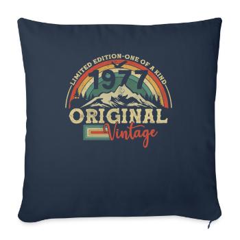 Millésime original 1977 46/47 ans - Housse de coussin décorative 45 x 45 cm - bleu marine - Devant