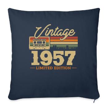 1957 - 66/67 Birthday - Sofa pillowcase 17,3'' x 17,3'' (45 x 45 cm) - navy - Front