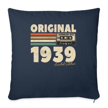 Succès légendaires 1939 - 84 ans - Housse de coussin décorative 45 x 45 cm - bleu marine - Devant