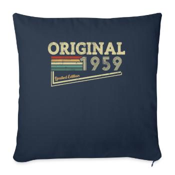 Cadeau Millésime 1959 - Housse de coussin décorative 45 x 45 cm - bleu marine - Devant