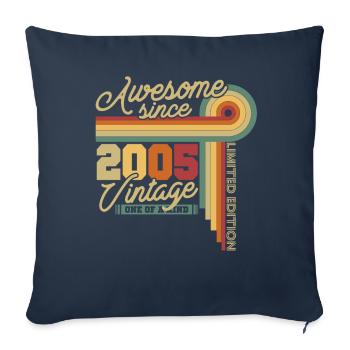 2005 Vintage Anniversary Retro - Sofa pillowcase 17,3'' x 17,3'' (45 x 45 cm) - navy - Front