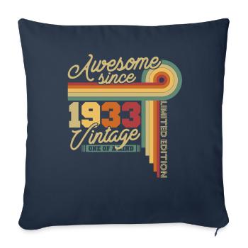 1933 Anniversary retrospective 90 years - Sofa pillowcase 17,3'' x 17,3'' (45 x 45 cm) - navy - Front