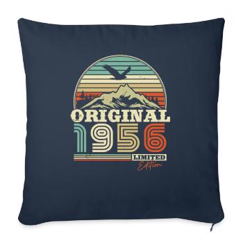 Vintage 1956 Cadeau d’anniversaire - Housse de coussin décorative 45 x 45 cm - bleu marine - Devant