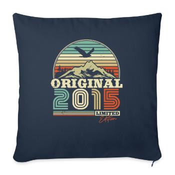 Vintage Geburtstagsgeschenk 2015 - Sofakissenbezug 45 x 45 cm - Navy - Vorne