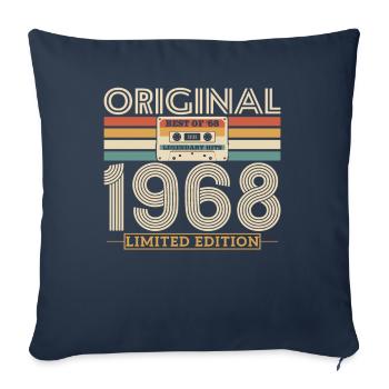 Original birthday present 1968 55/56 years - Sofa pillowcase 17,3'' x 17,3'' (45 x 45 cm) - navy - Front