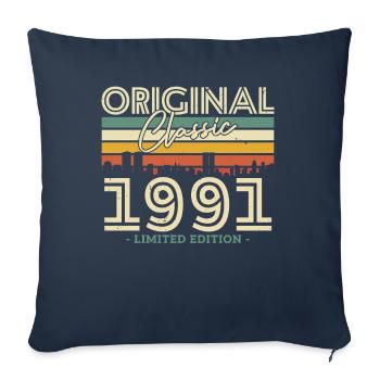 Vintage Birthday Gift 1991 - Sofa pillowcase 17,3'' x 17,3'' (45 x 45 cm) - navy - Front