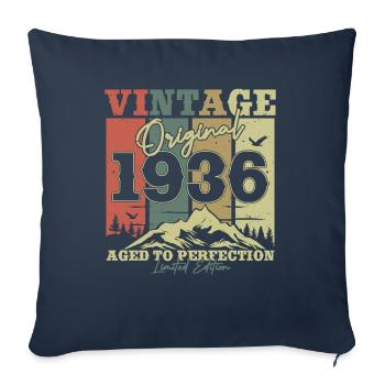 Année d’anniversaire du millésime original 1936 - Housse de coussin décorative 45 x 45 cm - bleu marine - Devant