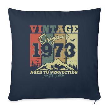 Originellement 1973 - Vintage Anniversaire Année 50/51 - Housse de coussin décorative 45 x 45 cm - bleu marine - Devant