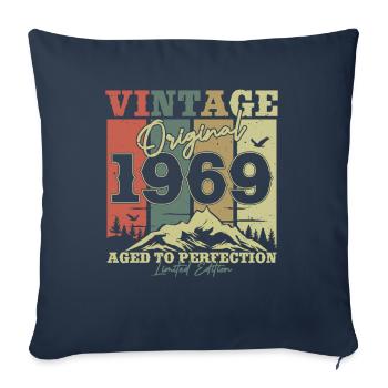 Vintage 1969 Geburtstagsgeschenk - Housse de coussin décorative 45 x 45 cm - bleu marine - Devant