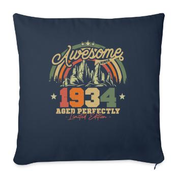 Vintage Birthday Gift 1934 - Sofa pillowcase 17,3'' x 17,3'' (45 x 45 cm) - navy - Front