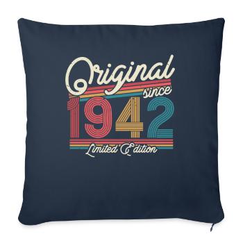 Vintage 1982 Cadeau d’anniversaire - Housse de coussin décorative 45 x 45 cm - bleu marine - Devant