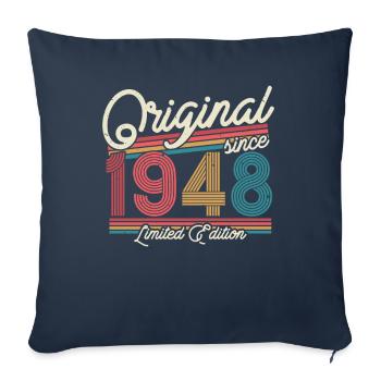 Gift 75/76th birthday 1948 - Sofa pillowcase 17,3'' x 17,3'' (45 x 45 cm) - navy - Front