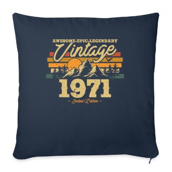 Vintage Birthday Wish 1971 - Sofa pillowcase 17,3'' x 17,3'' (45 x 45 cm) - navy - Front