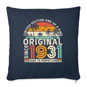 Gift for 92-93 Birthday 1931 Vintage - Sofa pillowcase 17,3'' x 17,3'' (45 x 45 cm) - navy - Front