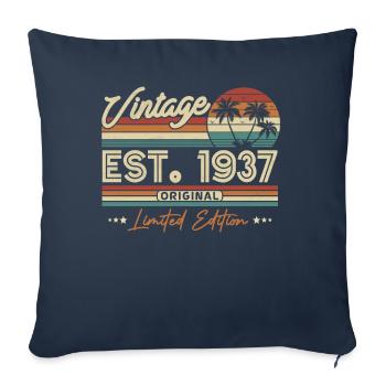 1937 Birthday present - Sofa pillowcase 17,3'' x 17,3'' (45 x 45 cm) - navy - Front
