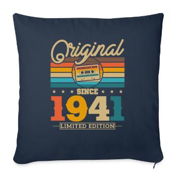 Originaux 1941 82/83 Année Vintage Anniversaire - Housse de coussin décorative 45 x 45 cm - bleu marine - Devant