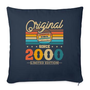 Vintage 23/24 Jahre Geburtstag Retro - Housse de coussin décorative 45 x 45 cm - bleu marine - Devant