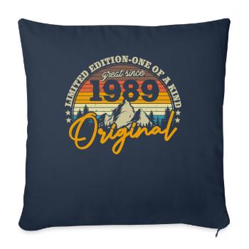 Elegant birthday present from 1989 - Sofa pillowcase 17,3'' x 17,3'' (45 x 45 cm) - navy - Front