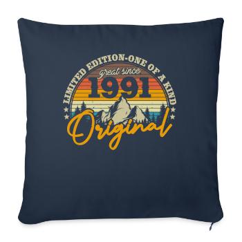 Retro 1991 Birthday Gift - Sofa pillowcase 17,3'' x 17,3'' (45 x 45 cm) - navy - Front
