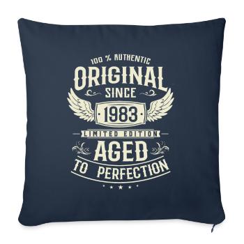 Cadeau vintage légendaire 1983 - Housse de coussin décorative 45 x 45 cm - bleu marine - Devant