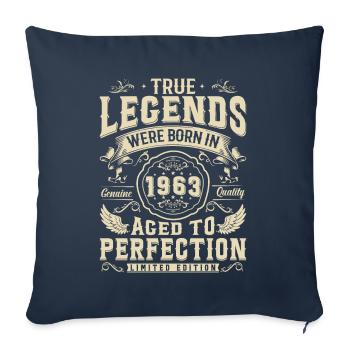 Légendes de 63 : 60 ans - Housse de coussin décorative 45 x 45 cm - bleu marine - Devant