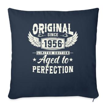 Anniversaire légendaire de 1956 - Housse de coussin décorative 45 x 45 cm - bleu marine - Devant