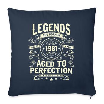 Anniversaire légendaire de 1981 - Housse de coussin décorative 45 x 45 cm - bleu marine - Devant
