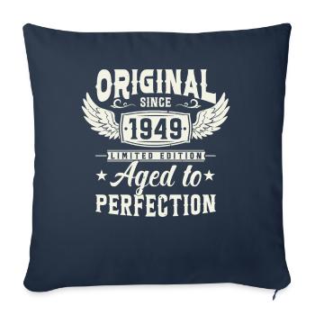 Chemise d’anniversaire légendaire de 1949 - Housse de coussin décorative 45 x 45 cm - bleu marine - Devant
