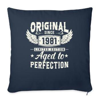 Anniversaire légendaire de 1981 - Housse de coussin décorative 45 x 45 cm - bleu marine - Devant