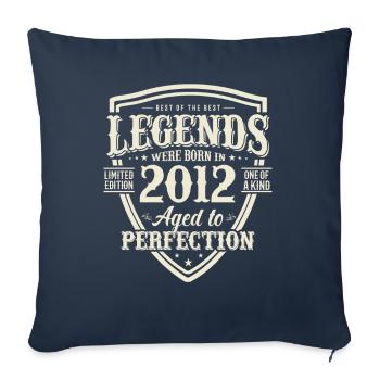 Cadeau nostalgique : Né en 2012, 11 ans - Housse de coussin décorative 45 x 45 cm - bleu marine - Devant