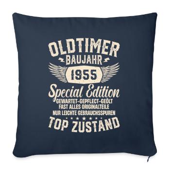 Vintage Oldtimer 1955 Geschenk - Sofakissenbezug 45 x 45 cm - Navy - Vorne