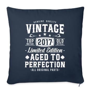 Vintage 2017 Birthday Gift - Sofa pillowcase 17,3'' x 17,3'' (45 x 45 cm) - navy - Front