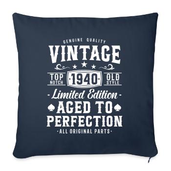 Cadeau nostalgique 1940 - Housse de coussin décorative 45 x 45 cm - bleu marine - Devant