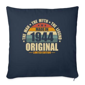 Homme légendaire de 79 ans en 1944 - Housse de coussin décorative 45 x 45 cm - bleu marine - Devant