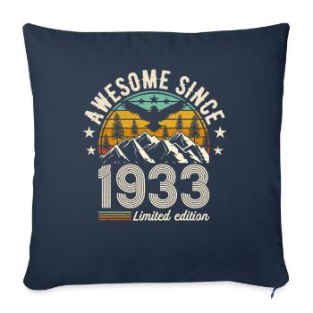 1933 - Légende vintage - Housse de coussin décorative 45 x 45 cm - bleu marine - Devant
