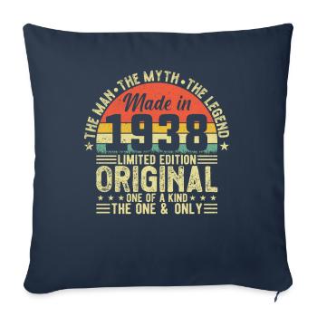 Vintage 1938 Birthday - Legendary 86th Vintage - Sofa pillowcase 17,3'' x 17,3'' (45 x 45 cm) - navy - Front