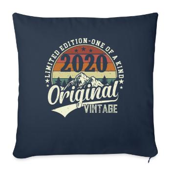 T-shirt d’anniversaire légendaire 2020 - Housse de coussin décorative 45 x 45 cm - bleu marine - Devant