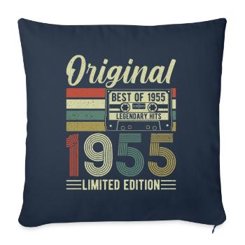 1955 - Élégance intemporelle et originalité - Housse de coussin décorative 45 x 45 cm - bleu marine - Devant