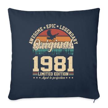 1981 - A Year of Legends - Sofa pillowcase 17,3'' x 17,3'' (45 x 45 cm) - navy - Front