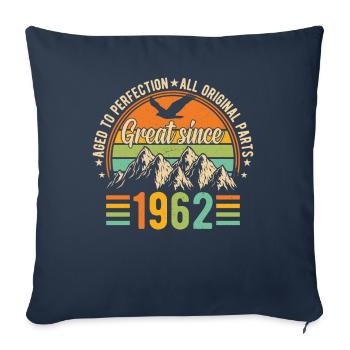 1962 - Une année légendaire - Housse de coussin décorative 45 x 45 cm - bleu marine - Devant