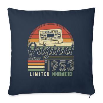 1953 : L’élégance vintage intemporelle - Housse de coussin décorative 45 x 45 cm - bleu marine - Devant